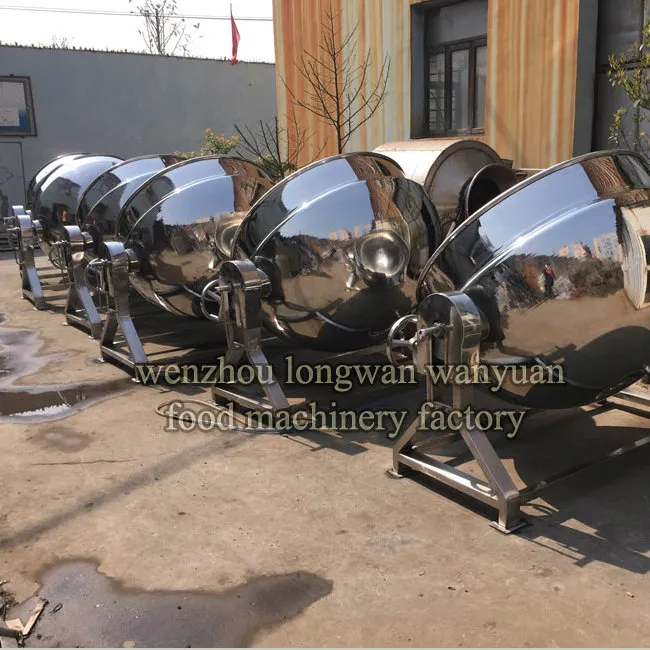Stainless Steel Food Level Cooking Jacketed Kettle with Steam Heating Tilting Type