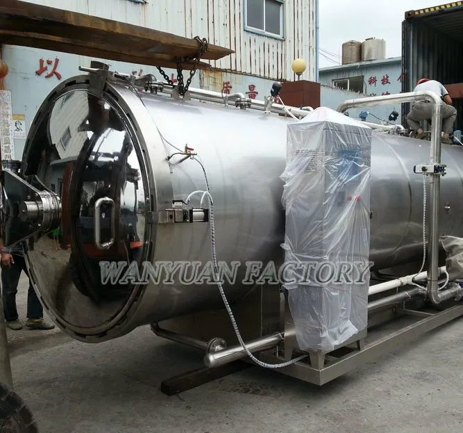 Stainless Steel Horizontal Type Water Spray Rotating Autoclave Retort