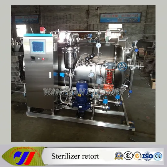 PLC Control Water Spray Retort Sterilizer for Glass Bottle