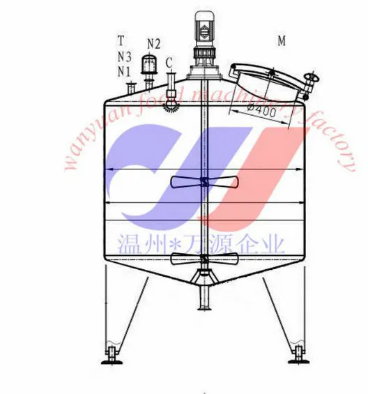Milk, Juice Electric Heating Jacketed Tank Pasteurizer with Mixer