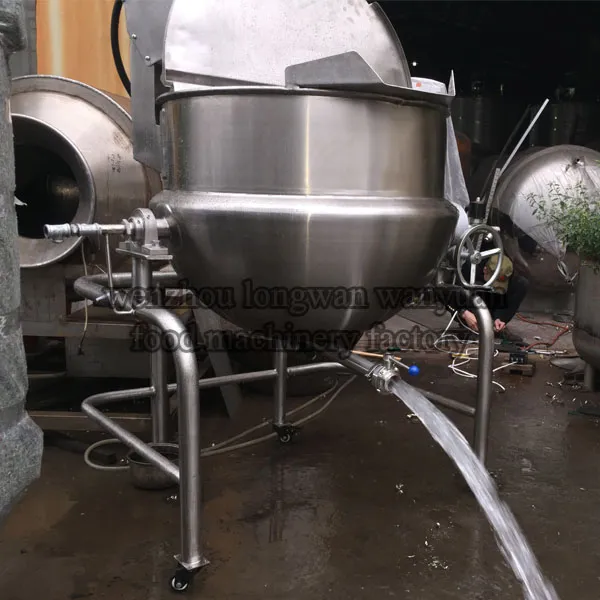 200L Steam Heating Stainless Steel Jacketed Cooking Kettle