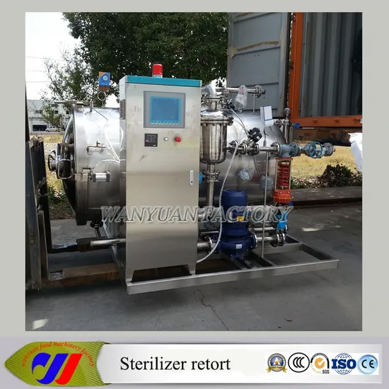 PLC Control Water Spray Retort Sterilizer for Glass Bottle