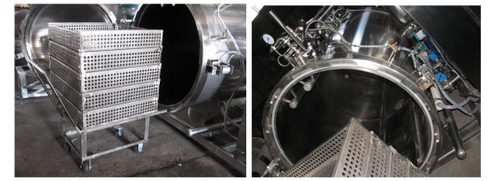 PLC Control Water Spray Retort Sterilizer for Glass Bottle
