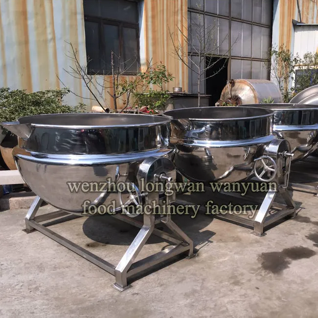 Stainless Steel Food Level Cooking Jacketed Kettle with Steam Heating Tilting Type