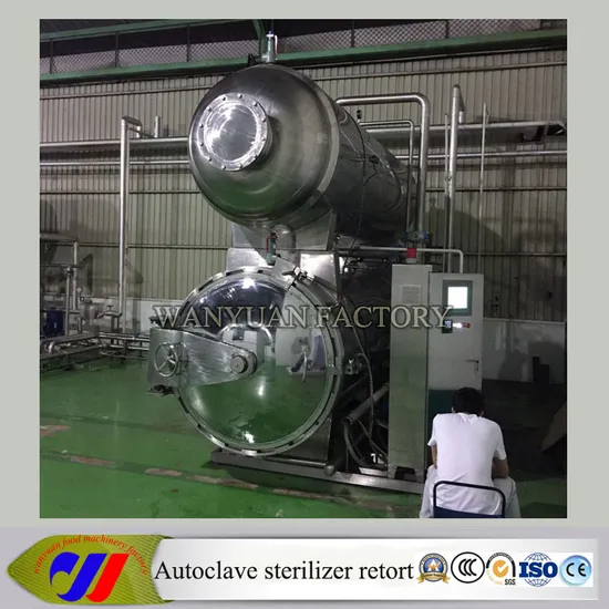 Stainless Steel Horizontal Type Water Spray Rotating Autoclave Retort