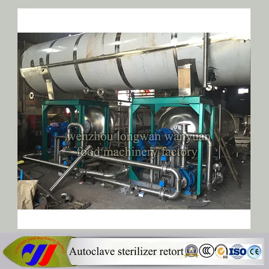 Double Tank Rotary Autoclave Sterilizer Retort with Hot Water Spray